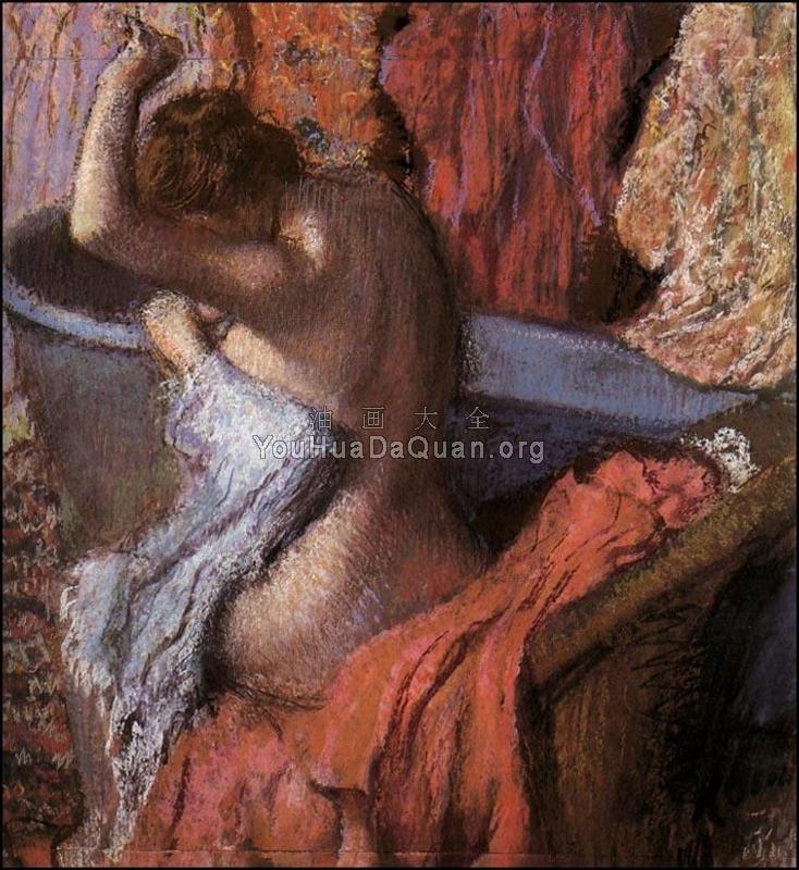 Seated Bather Drying Herself - 埃德加·德加